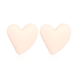YUNXI Geometric Large Heart Earrings for Women Candy Solid Color Big Love Acrylic Geometric Stud Valentines Day Gifts Valentine's Day (Beige)