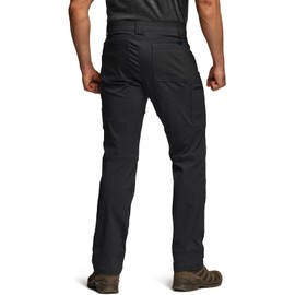 CQR Men's Quick Dry Tactical Pants, Water Resistant Outdoor Pants, Lightweight Stretch Cargo Work Hiking Pants, Sierra Black, 36W x 30L