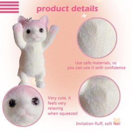 Taba Giant Cat Squishy for Kids Adults, Big Furry Cat Squishy Toys for Stress Relief, Super Soft Squeeze Fidget Toy (Hands up cat)