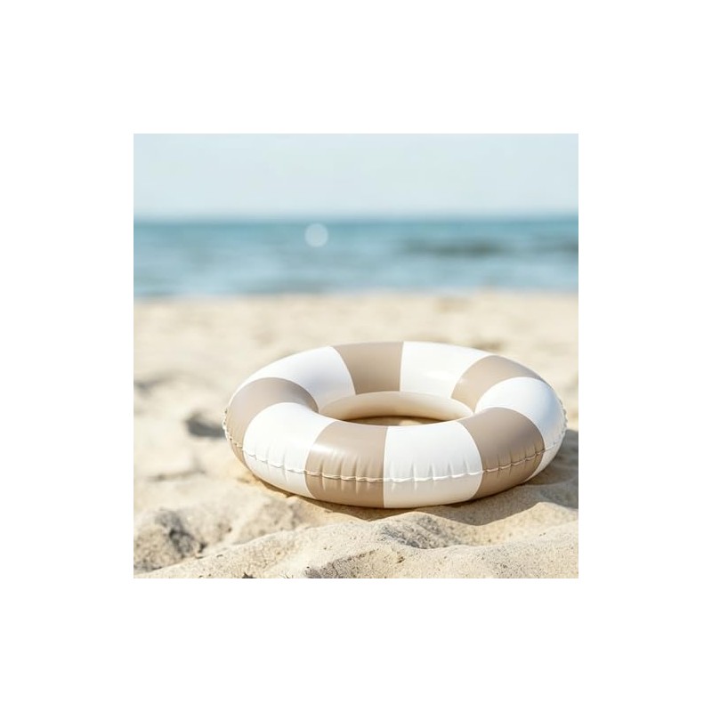 Whaline 4Pcs Inflatable Swimming Float Toy Striped Swim Ring Fun