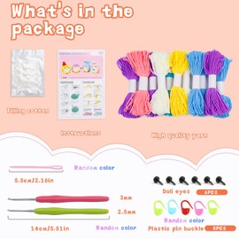 2 Pack Crochet Kit for Beginners, Animal Crochet Kit, Cute Crochet Starter Kit with Video Tutorial, 2 Crochet Hooks, Colored Crochet Yarns, 5 Stitch Markers Complete Crochet Set to Make 2 Penguins