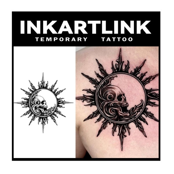 INKARTLINK Tattoo Tech, 2 Sheets Medium Semi Permanent Tattoo, Adult