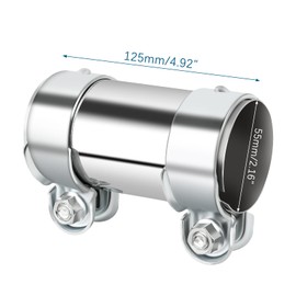 KILDOWS Doppelschelle Auspuffschelle Ø55mm/125mm Länge, Edelstahl Rohrverbinder, Auspuff Schellen Universal für Auspuffanlagen von Kraftfahrzeugen