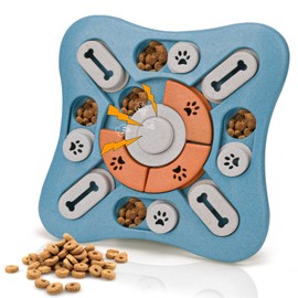 LIFLIX Dog Educational Toy, Nose Work, Pet Tableware, Prevents Fast Eating, Olfactory Training, Sound, Separation Anxiety, Stress Relief, Small to Large Dogs, Blue