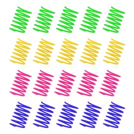 JOYIAL Pack of 20 Colourful Creative Plastic Spiral Springs Spiral Cat Toy Spiral Cat Toy Cat Spring Toy Spiral Springs Novelty Pets Toy (Four Colours)