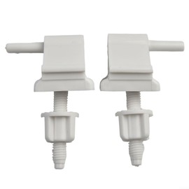 2 Pieces Toilet Seat Hinges Replacement with Screws Nuts Plastic Repair Kit Toilet Top Cover Lid Bathroom Parts Hardware White