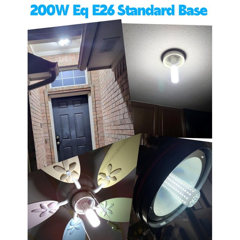 Big Size: 1.77x 5.90inches E26/E27 200W Equivalent LED Corn Light