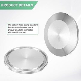M METERXITY 1-Pack Tri Sanitary 1.5 in Clamp End Caps Fittings Stainless Steel Ferrule Flange Pipe Fitting for Food/Beverage/Home Brew Adapter Connector, Ferrule OD 50.5mm