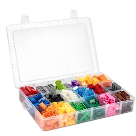 Incontesta Large 18 Grids Clear Plastic Organizer Box with Adjustable Dividers, Plastic Organizer Box Container Perfect for Beads Organizer, Art DIY Crafts, Jewelry, Fishing Tackles