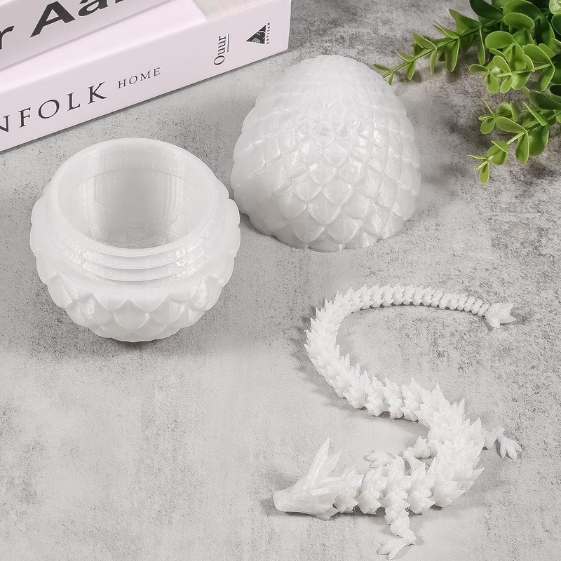 Glow 3D Printed Dragon Eggs with Dragon Inside- Glow in
