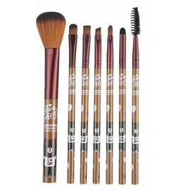 Brochas de maquillaje, Juego de 7 piezas de nylon con diseño kawaii de dibujos animados, kit de maquillaje para mujeres y adolescentes, set de maquillaje para niñas, belleza mujer ofertas, set de regalo (Café)