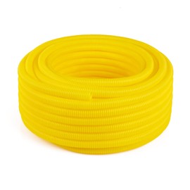 1.5" x 100 ft. ShurTek® Flexible Corrugated Yellow LDPE Non-Split Tubing Wire Loom