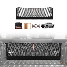 Muslogy Truck Bed Cargo Net Trunk Netting Compatible with 2022-2025 2026 Ford Maverick (V2) Accessories, Pickup Cargo Organizer SUV Sedan Storage Net w/Heavy Duty Carabiners
