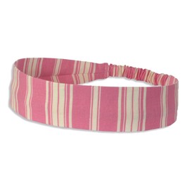 Pink Ticking Stripe Fabric Headband