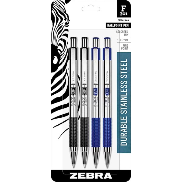 Zebra F-301 Retractable Ballpoint Pen with 1 Count (Pack of