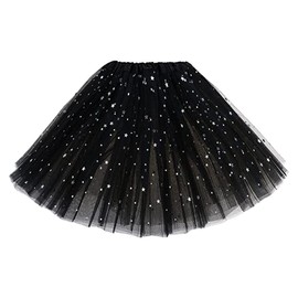 SECALIFE Tutu Skirt for Girls, 3 Layers Ballet Dance Tutu Skirts for Birthday Party Holiday Party Dress Up Costume (2-8 Years) Black