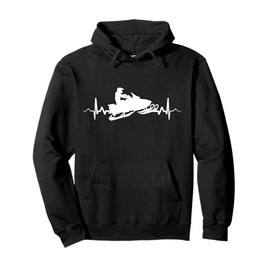 Snowmobile Heartbeat Funny Motor Sled Winter Sports Gift Pullover Hoodie