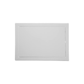 12" x 8" Inch Steel Access Panel Door - for Indoor Use - Opening Flap Cover Plate - Box Door Lock - Door Latch - Inspection Hatch - White Polymer Coating - Intended for Walls and Ceilings