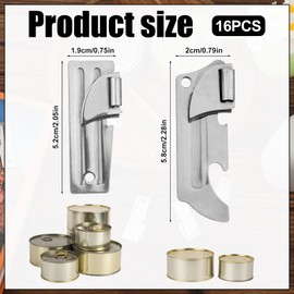 16pcs P51 and P57 Can Openers, 2 Styles Stainless Steel Military Can Opener with Key Rings Manual Camping Can Opener Portable Practical Emergency Army Can Opener for Outdoor Travel Camping