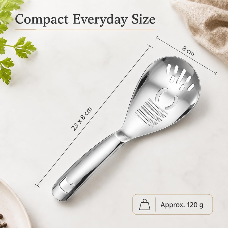 Slotted Draining Spoon, 5 in 1 Multifunctional 316 Stainless Steel