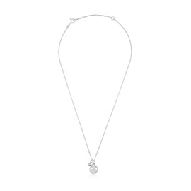 TOUS Sterling Silver Necklace for Women with Pearl and Bear Motif, Size: 1.2 cm. Length: 45 cm, Camee Collection