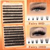 TOOCHUNAG Fluffy Lash Clusters 300pcs Fairy Eyelash Clusters 80D+100D Flat