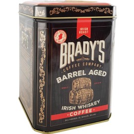Brady’s Barrel Aged Medium Roast Ground Coffee 227g Tin for Cafetiere, Pour Over or Drip Filter - 100% Arabica Brazilian and Colombian Coffee Beans - Morning or After-Dinner Coffee - Alcohol Free