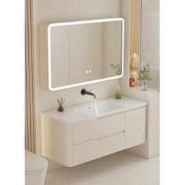 Modern Wall Mount Bathroom Faucet – Chrome, Solid Brass Single Handle with 360° Swivel Spout and Rough-in Valve for Concealed Installation