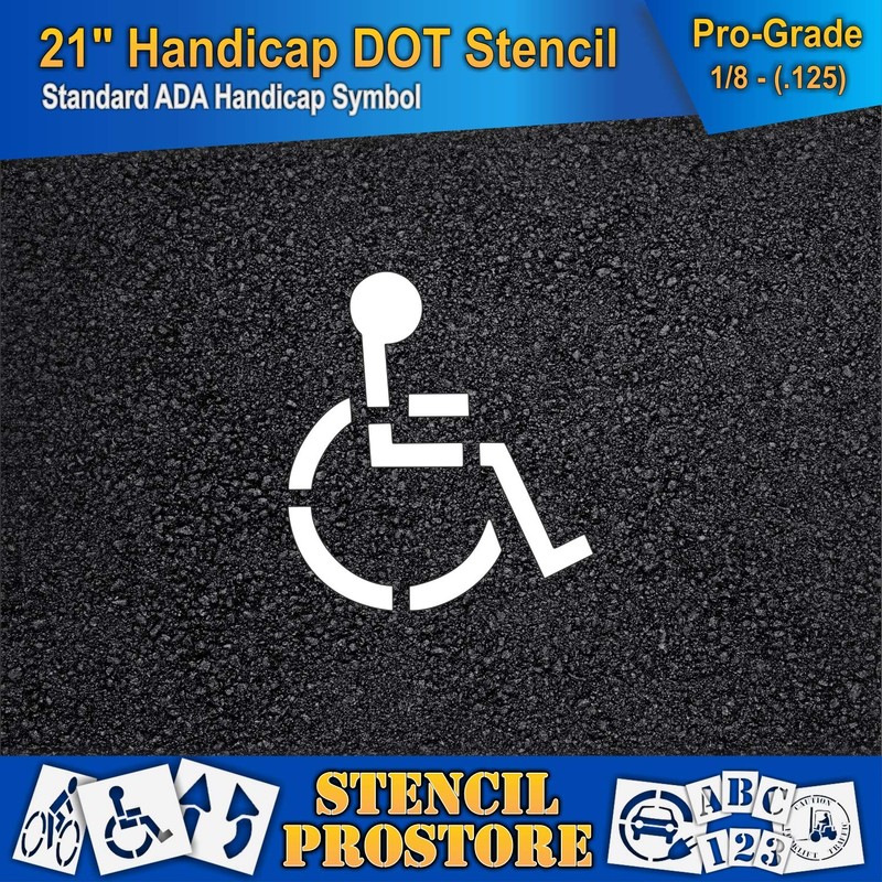 Pavement Stencils - 21 inch - Handicap - ADA Stencil