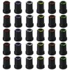 30 Pack Mixed Colour 6mm Splined Rotary Control Knobs Black