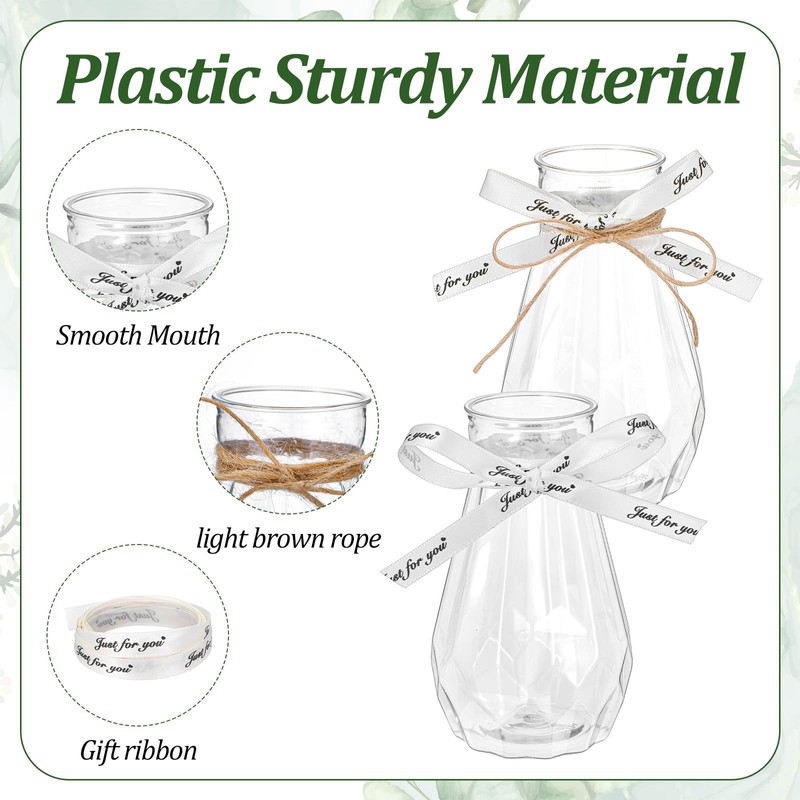 12Pcs Plastic Bud Vases Bulk, Small Plastic Vases with Gift