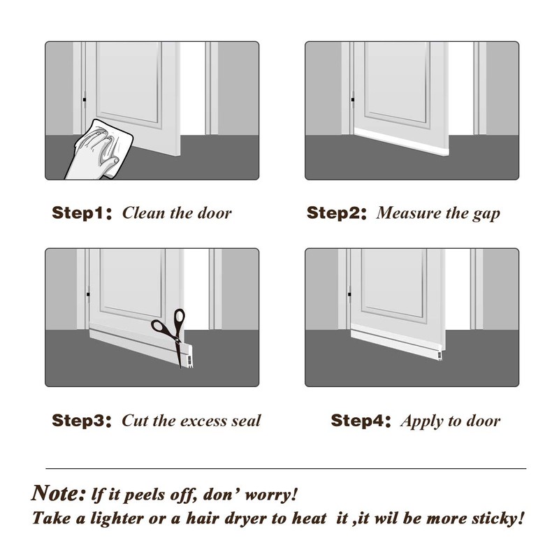 [2Pack Large Door Sweep] Huge Gap Door Draft Stopper, 3-2/5"W