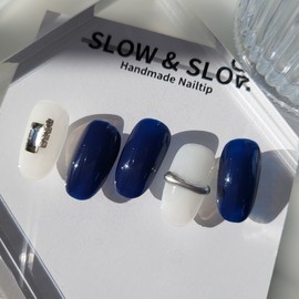 [Sl&Sl Nail Tips] Simple point nail tips color changeable - Almond / [슬앤슬네일팁] 심플포인트네일팁  색상변경가능 - 아몬드
