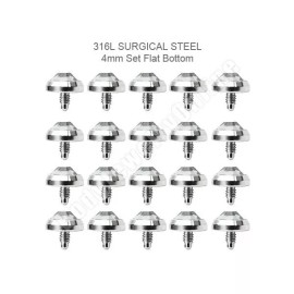 Luxe Modz 20 Dermal Anchor Dome Tops With 16 Gauge 4mm Clear CZ Gems