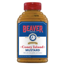 Beaver Coney Island Hot Dog Mustard, 12.5 Ounce Squeeze Bottle (Pack of 6)