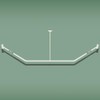 Naiture Neo-Angle Shower Curtain Rod Aluminum with Ceiling Support, 25"