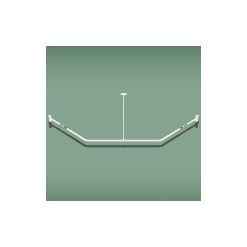 Naiture Neo-Angle Shower Curtain Rod Aluminum with Ceiling Support, 25"