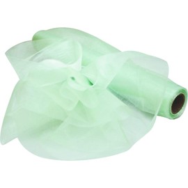 Time to Sparkle 26M x 29cm Sheer Organza Roll Sash Fabric Table Runner Sashes Chair Cover Bows Swags Wedding Party - Spearmint