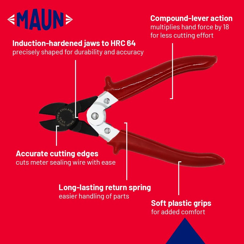 Maun 2999-140 Diagonal Cutting Plier for Hard Wire 140 mm