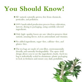 Soilmount 100% Natural Motherwort Tea, Dried Motherwort, Leonurus Japonicus, Chinese Herba, Decaffeinated Loose Leaf Tea, (Leonurus cardiaca/Yimucao/益母草/익모초) Caffeine-Free, 18 Bleach-Free Tea Bags