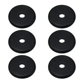 LC LICTOP Round Escutcheon Plate Wall Split Flange Wall-Mounted Self-Adhesive Water Pipe Cover 2 Inch Outer Diameter and 0.4 Inch Hole Black 6Pcs