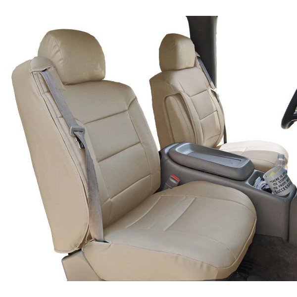 COVER-MASTER CHEVY SILVERADO 2000-2002 BEIGE LEATHER-LIKE CUSTOM FRONT SEAT &