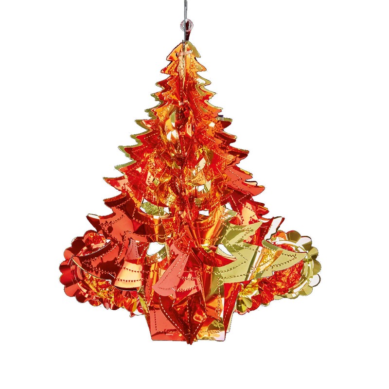 Foil Ceiling Decorations Red / Gold Christmas 2 Tone -
