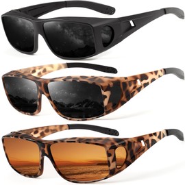 KALIYADI Wrap Around Sunglasses Fit-Over-Sunglasses: Polarized Sunglasses-Men Womens with UV Protection for Driving