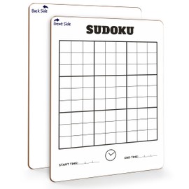 SCRIBBLEDO Dry Erase Sudoku for Kids Sudoku Puzzles for Adults All Ages 9”x12” White Board Easy Hard Sudoku Math Educational Game Whiteboard