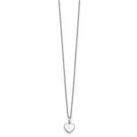 SS White Ice Diamond Heart Necklace