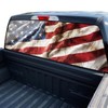 NPVU American Flag Truck Rear Window Decals - Perforated Vinyl