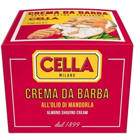 Cella Shaving Creme 150gr -  Rich Lather with Tallow, Almond Scent Made in Italy