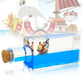 Cruise Ship Fluid Drift Bottle, Cruise Ship Fluid Drift Bottle, Unsinkable Cruise Ship Toy, Creative Drift Bottle Ornament, Nautical Decoration (Light Blue)