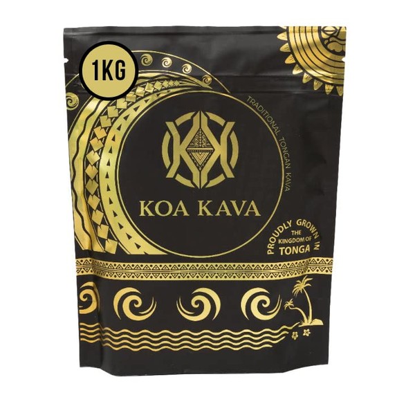 Koa Kava Kava Powder Tea – 1 Kilo (2.2 Pounds) Noble Tongan Kava Root, Pouni ONO Kava Drink for Relaxation and Good Vibes, Sourced Directly from Vava'U, 1 Kilogram